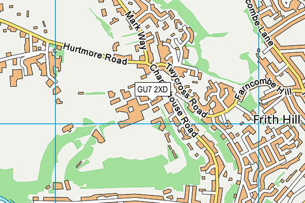 GU7 2XD map - OS VectorMap District (Ordnance Survey)