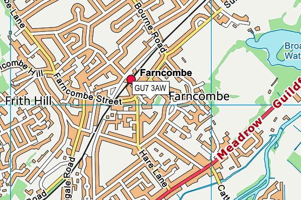 GU7 3AW map - OS VectorMap District (Ordnance Survey)