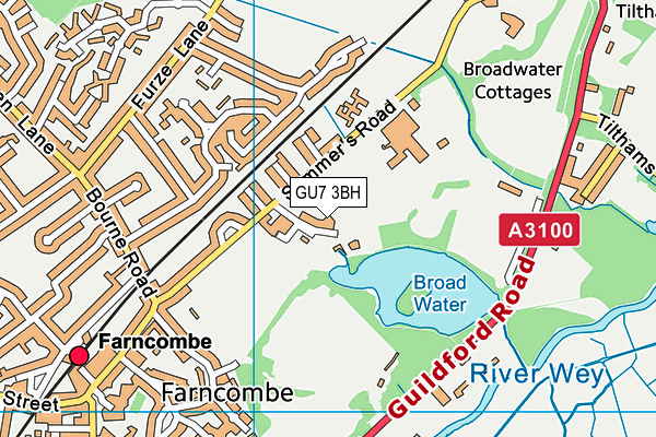Godalming Leisure Centre (Closed) map (GU7 3BH) - OS VectorMap District (Ordnance Survey)