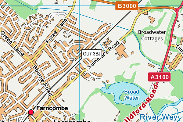 GU7 3BJ map - OS VectorMap District (Ordnance Survey)