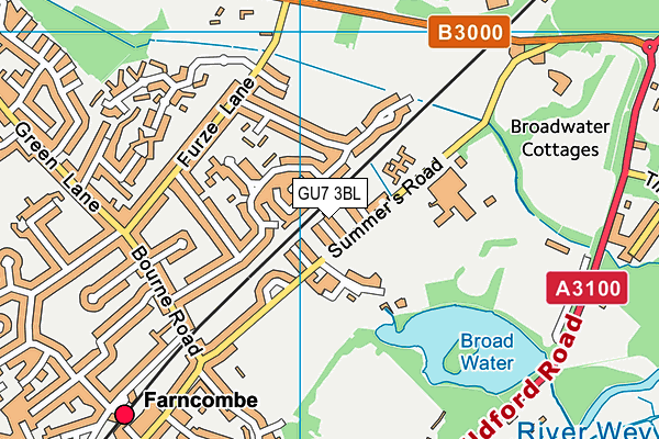 GU7 3BL map - OS VectorMap District (Ordnance Survey)