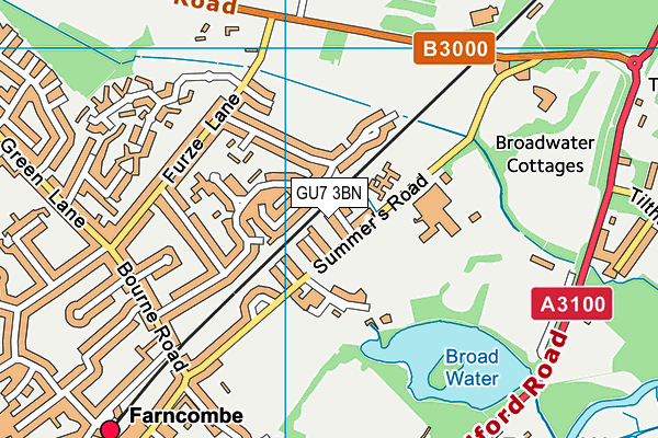 GU7 3BN map - OS VectorMap District (Ordnance Survey)