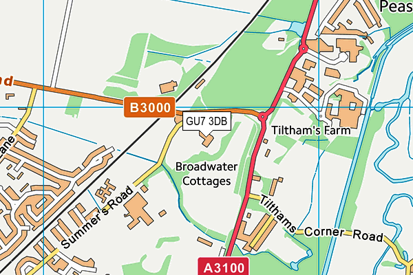 GU7 3DB map - OS VectorMap District (Ordnance Survey)