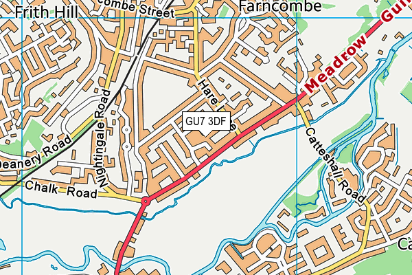 GU7 3DF map - OS VectorMap District (Ordnance Survey)