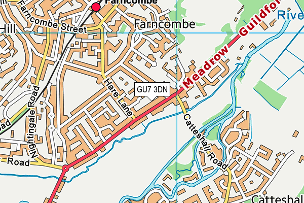 GU7 3DN map - OS VectorMap District (Ordnance Survey)