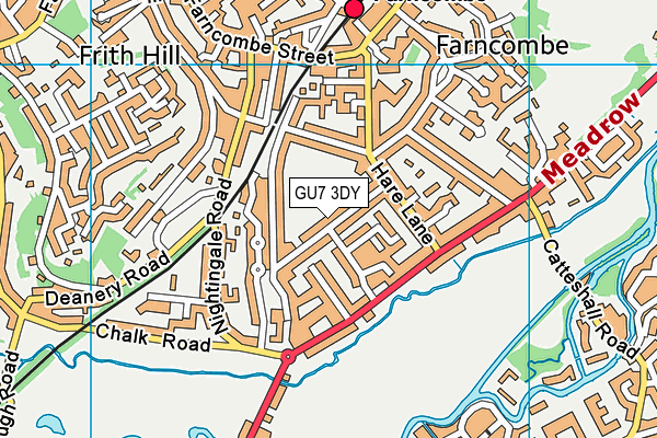 GU7 3DY map - OS VectorMap District (Ordnance Survey)