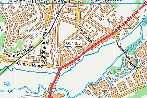 GU7 3EB map - OS VectorMap District (Ordnance Survey)