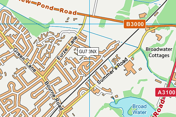 GU7 3NX map - OS VectorMap District (Ordnance Survey)