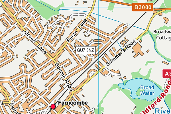 GU7 3NZ map - OS VectorMap District (Ordnance Survey)