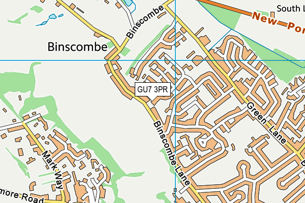 GU7 3PR map - OS VectorMap District (Ordnance Survey)