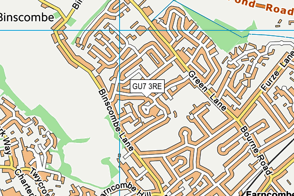 GU7 3RE map - OS VectorMap District (Ordnance Survey)