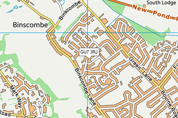 GU7 3RJ map - OS VectorMap District (Ordnance Survey)