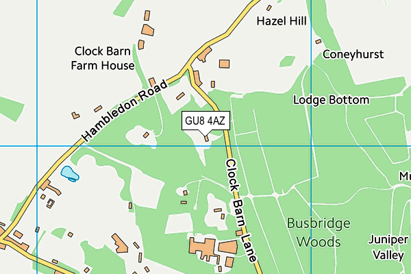 GU8 4AZ map - OS VectorMap District (Ordnance Survey)