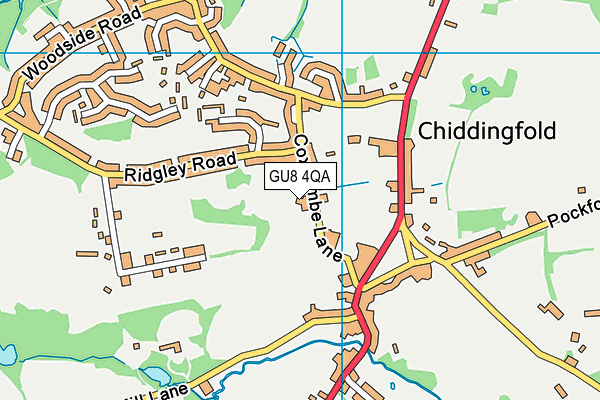 Coxcombe Lane Rec Ground map (GU8 4QA) - OS VectorMap District (Ordnance Survey)