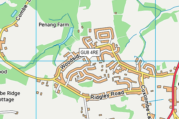 GU8 4RE map - OS VectorMap District (Ordnance Survey)