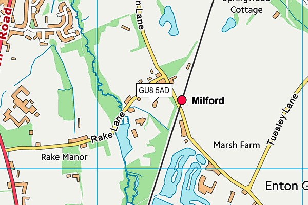 GU8 5AD map - OS VectorMap District (Ordnance Survey)