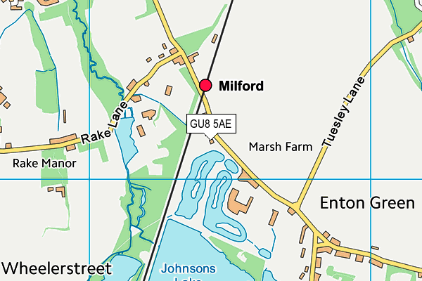 GU8 5AE map - OS VectorMap District (Ordnance Survey)