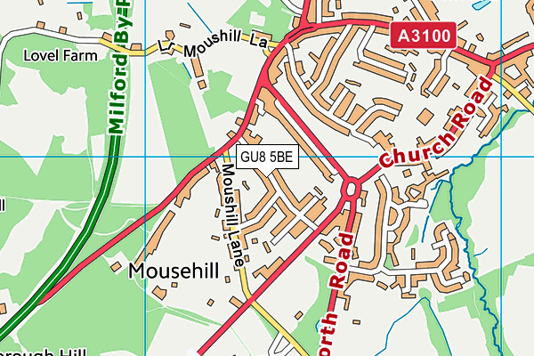 GU8 5BE map - OS VectorMap District (Ordnance Survey)