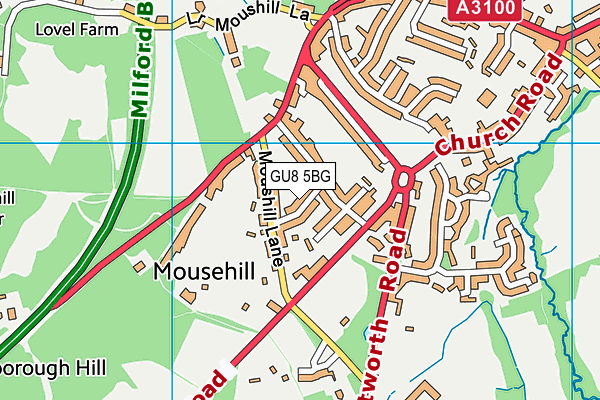 GU8 5BG map - OS VectorMap District (Ordnance Survey)