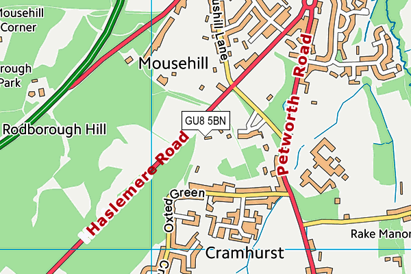 GU8 5BN map - OS VectorMap District (Ordnance Survey)