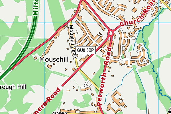 Milford Heath Road map (GU8 5BP) - OS VectorMap District (Ordnance Survey)