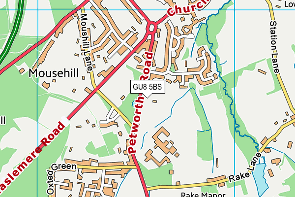 GU8 5BS map - OS VectorMap District (Ordnance Survey)