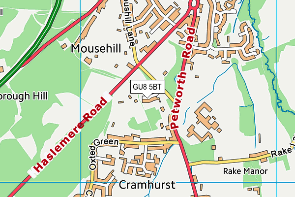 GU8 5BT map - OS VectorMap District (Ordnance Survey)