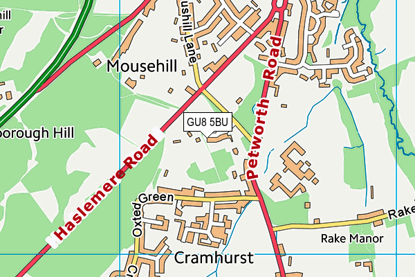 GU8 5BU map - OS VectorMap District (Ordnance Survey)