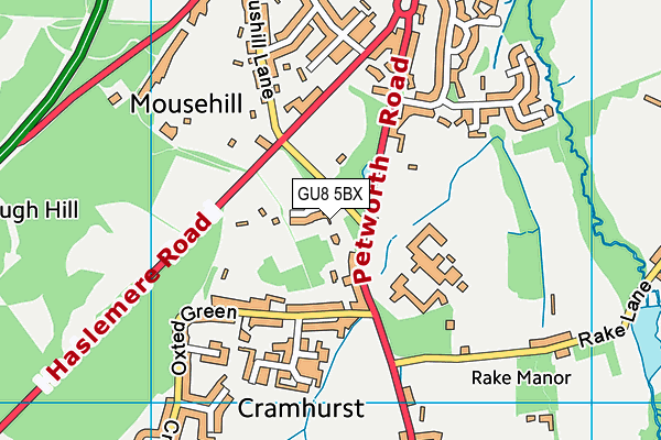 GU8 5BX map - OS VectorMap District (Ordnance Survey)