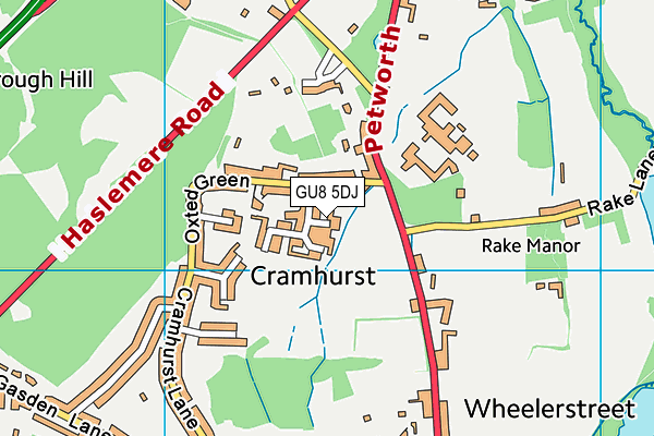 GU8 5DJ map - OS VectorMap District (Ordnance Survey)