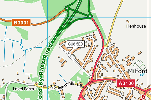 GU8 5ED map - OS VectorMap District (Ordnance Survey)