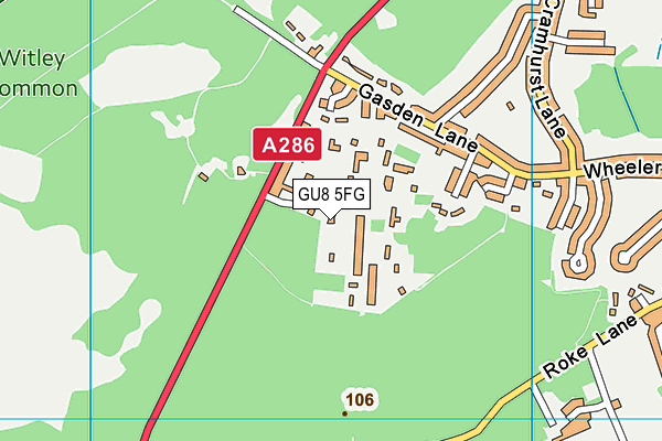 GU8 5FG map - OS VectorMap District (Ordnance Survey)