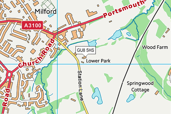 Milford Golf Club map (GU8 5HS) - OS VectorMap District (Ordnance Survey)