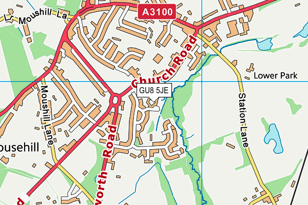 GU8 5JE map - OS VectorMap District (Ordnance Survey)