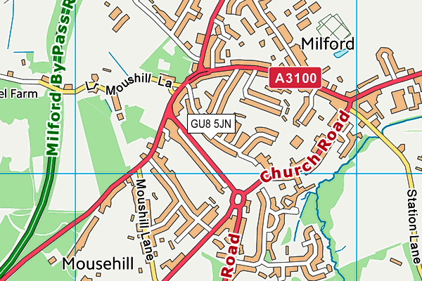 Milford Jubilee Field map (GU8 5JN) - OS VectorMap District (Ordnance Survey)