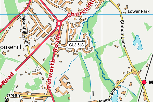 GU8 5JS map - OS VectorMap District (Ordnance Survey)