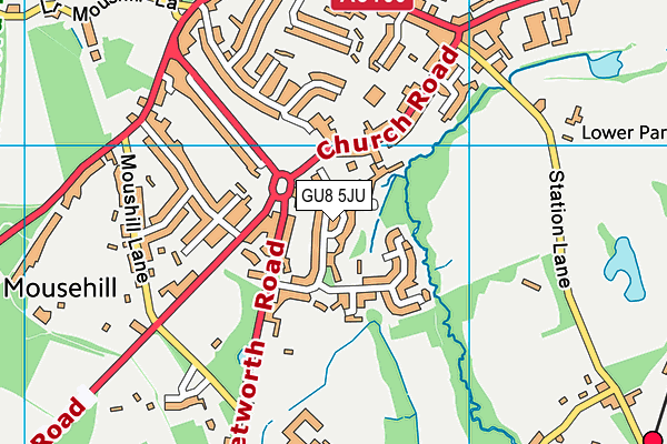 GU8 5JU map - OS VectorMap District (Ordnance Survey)