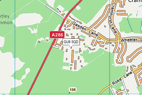 GU8 5QD map - OS VectorMap District (Ordnance Survey)