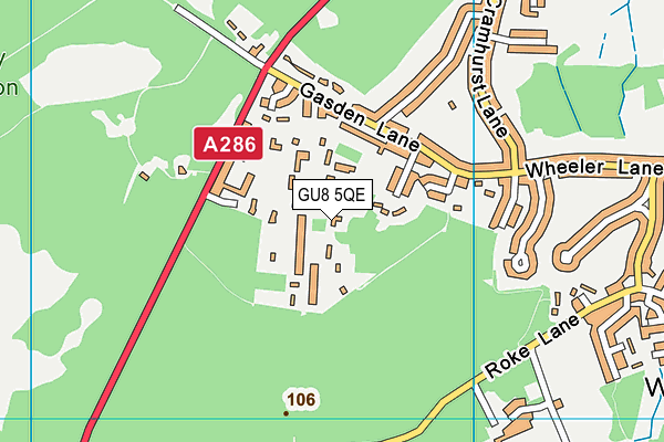 GU8 5QE map - OS VectorMap District (Ordnance Survey)