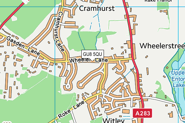 GU8 5QU map - OS VectorMap District (Ordnance Survey)