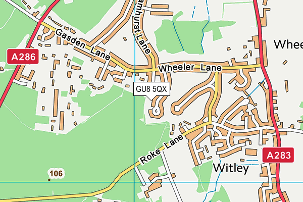 GU8 5QX map - OS VectorMap District (Ordnance Survey)