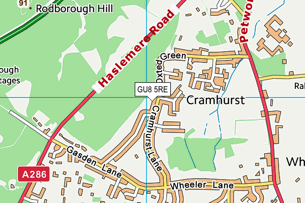 GU8 5RE map - OS VectorMap District (Ordnance Survey)