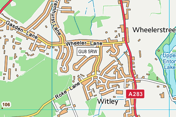 GU8 5RW map - OS VectorMap District (Ordnance Survey)