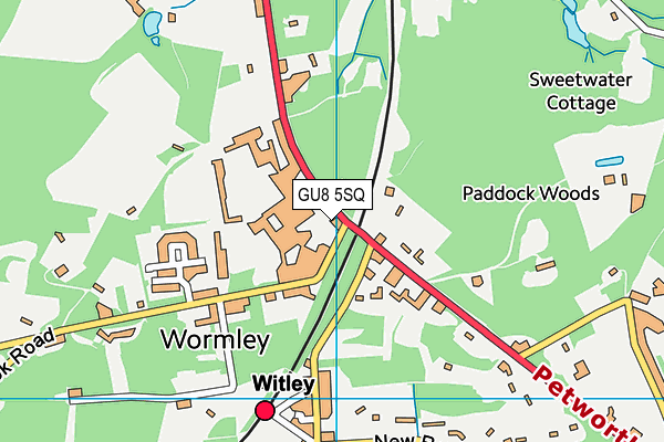 GU8 5SQ map - OS VectorMap District (Ordnance Survey)