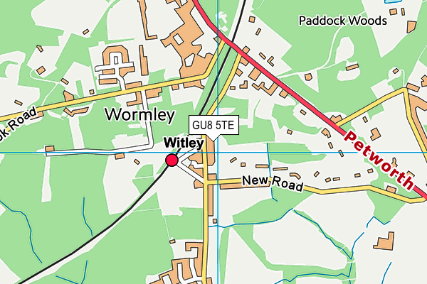 GU8 5TE map - OS VectorMap District (Ordnance Survey)