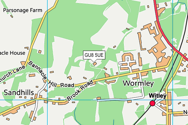 GU8 5UE map - OS VectorMap District (Ordnance Survey)