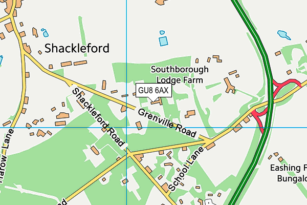 GU8 6AX map - OS VectorMap District (Ordnance Survey)