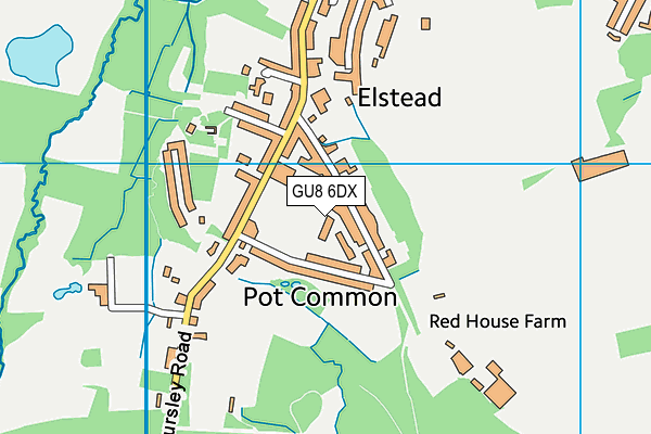 GU8 6DX map - OS VectorMap District (Ordnance Survey)