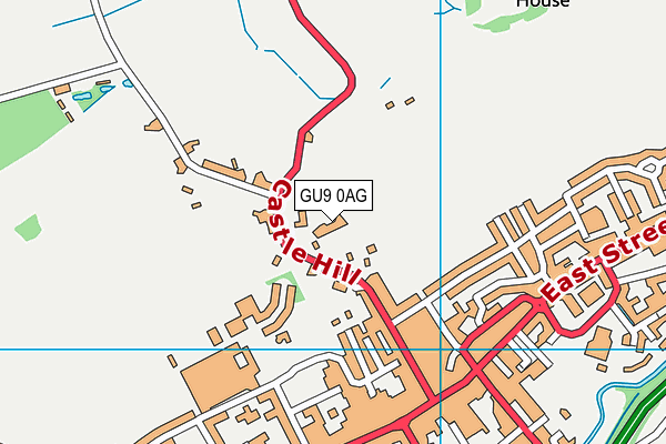 GU9 0AG map - OS VectorMap District (Ordnance Survey)