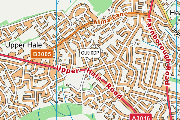GU9 0DP map - OS VectorMap District (Ordnance Survey)